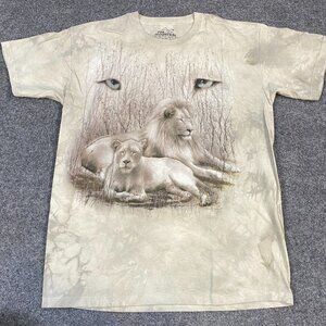 Mountain T-shirt M Beige Gray Lions 2009 Cotton Made in USA